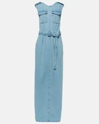 Dries van Noten Maxikleid aus Denim Blau