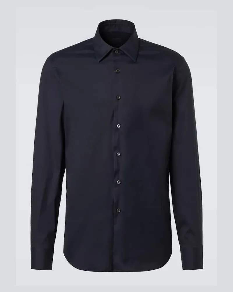 Prada Hemd aus einem Baumwollgemisch Blau
