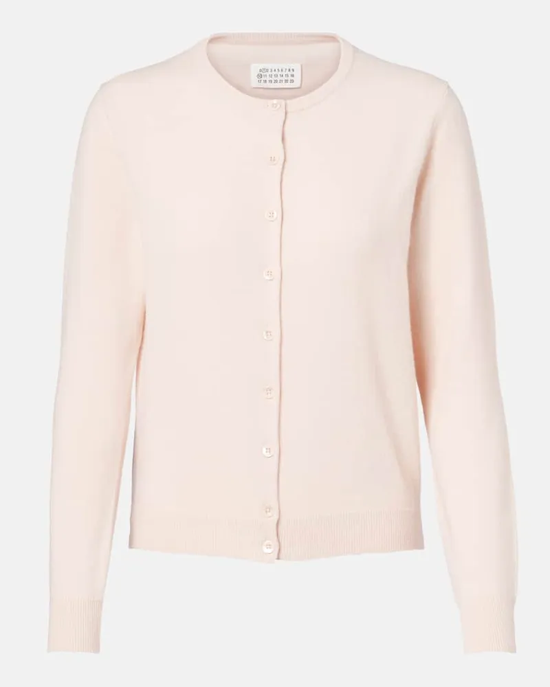 Maison Margiela Cardigan Four Stitches aus Schurwolle Pink