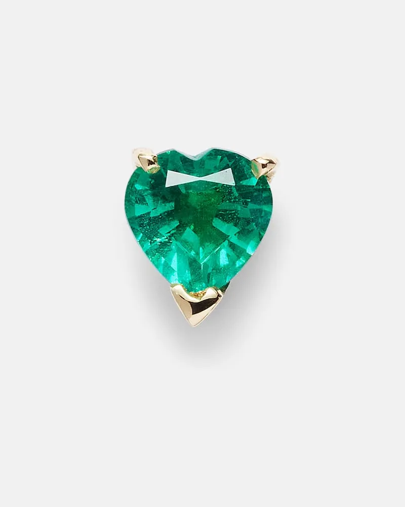 Roxanne First Einzelner Ohrring aus 14kt Gelbgold mit Smaragd Gold