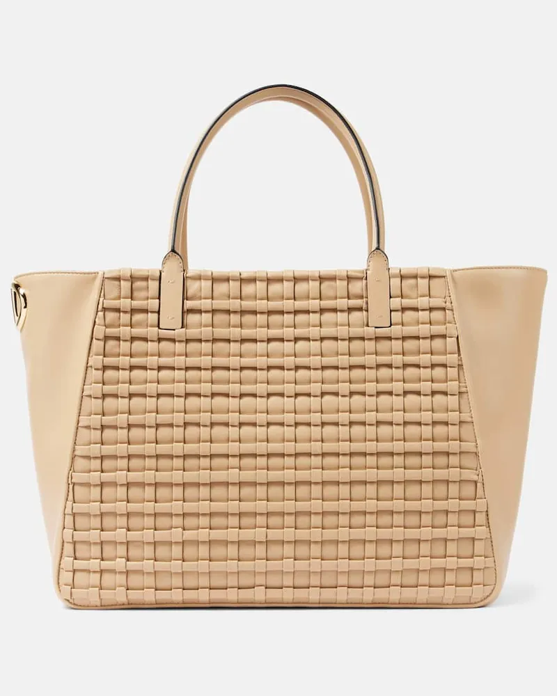 Valentino Garavani Tote VLogo Bold Large aus Leder Beige