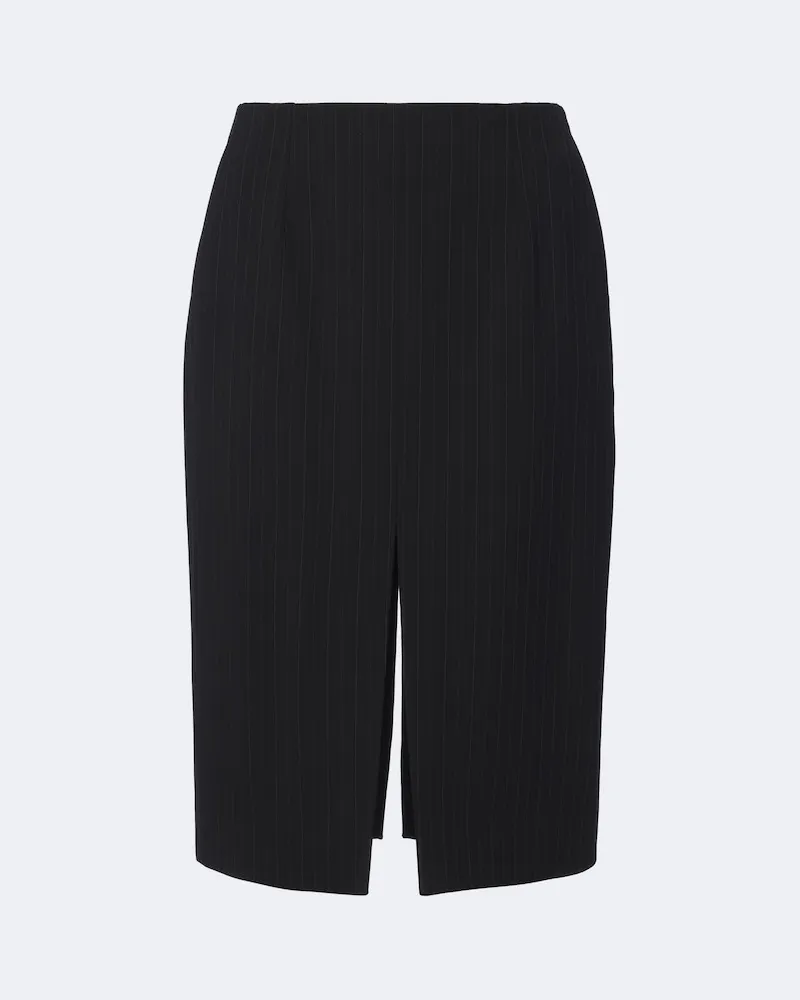 Saint Laurent Bleistiftrock aus einem Wollgemisch Schwarz