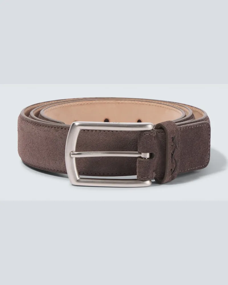 Ermenegildo Zegna Gürtel aus Veloursleder Braun