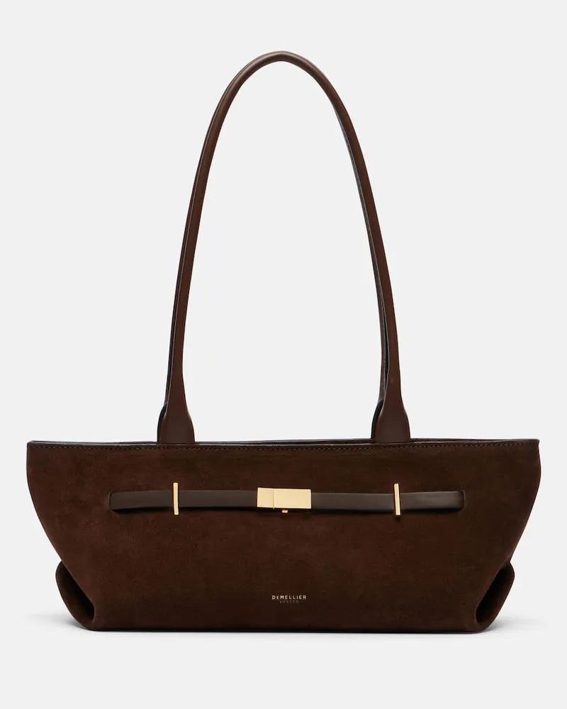 DeMELLIER Schultertasche New York aus Veloursleder Braun