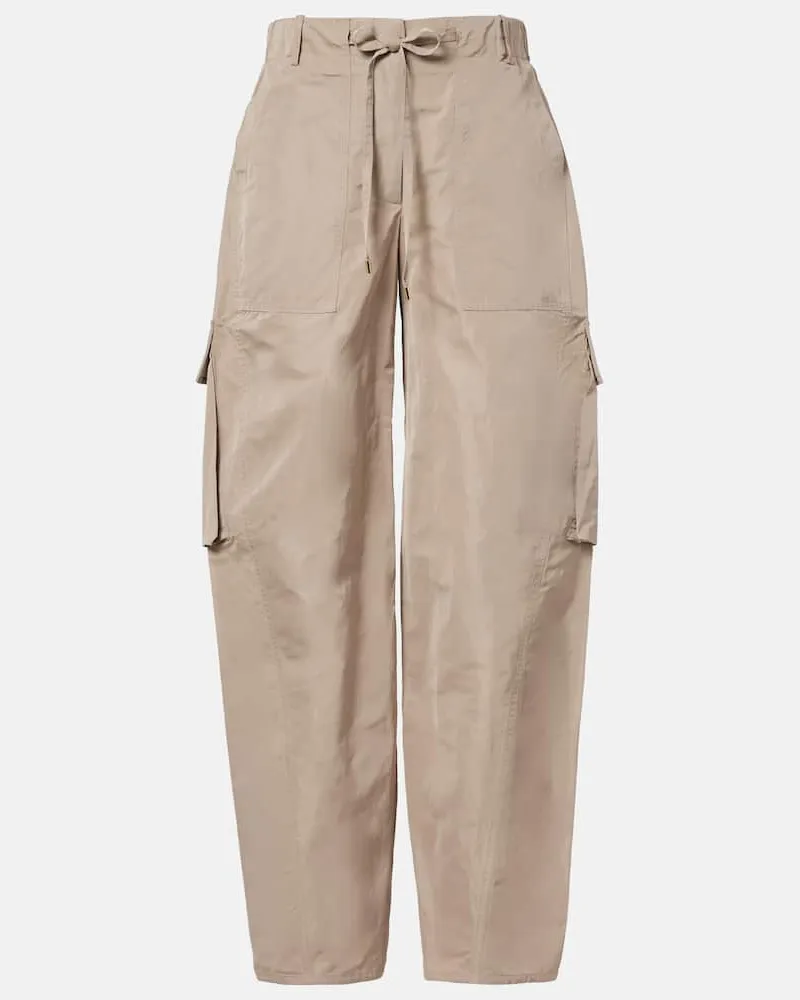 Alaïa Alaïa Cargohose aus einem Seidengemisch Beige