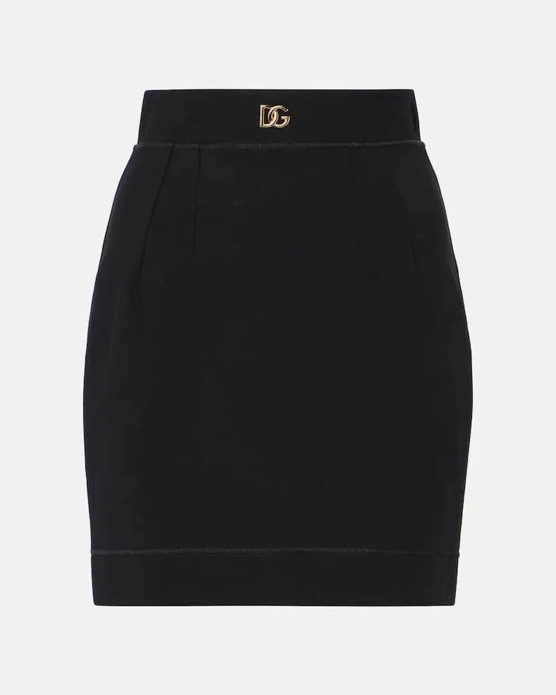 Dolce & Gabbana Minirock DG aus Jersey Schwarz