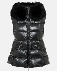 Moncler Daunenweste Anse mit Faux Fur Schwarz