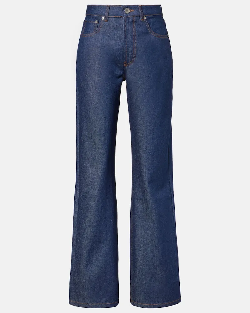 AMI Paris Mid-Rise Straight Jeans Blau