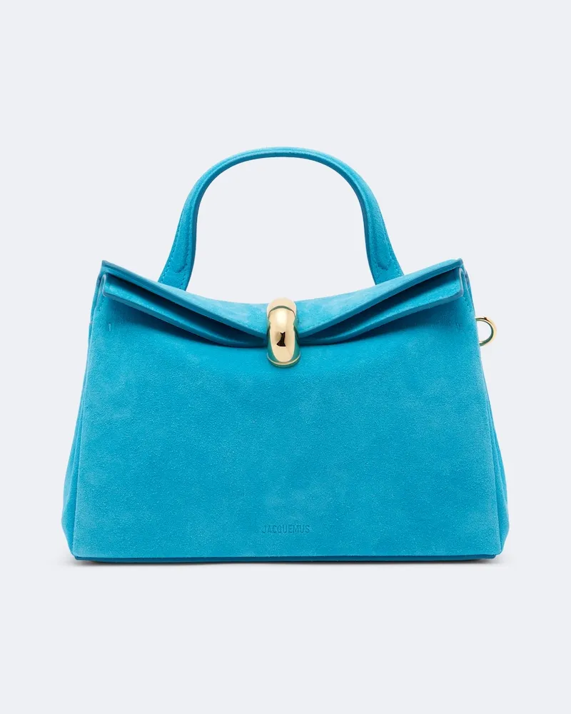 Jacquemus Henkeltasche Valérie Small aus Veloursleder Blau