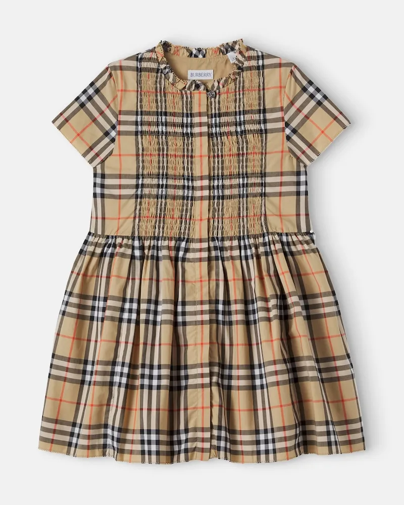 Burberry Kleid Burberry Check aus Baumwolle Beige