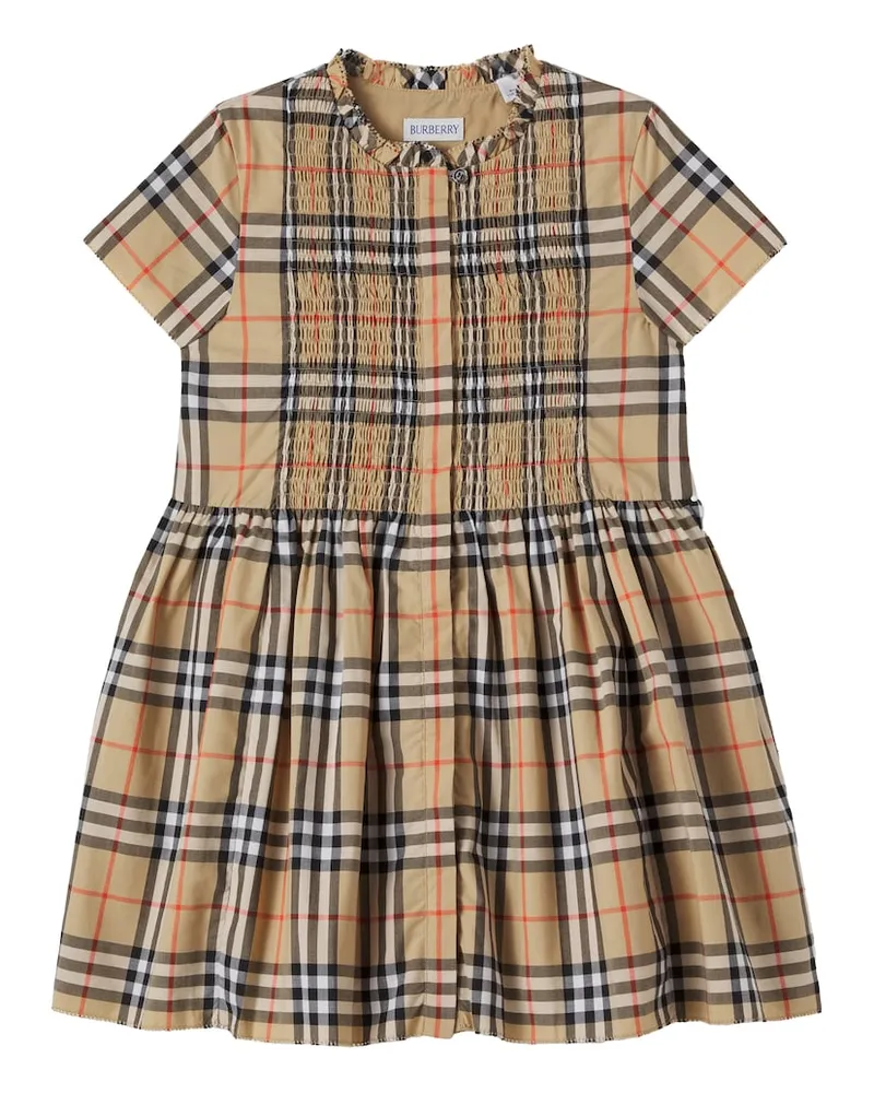 Burberry Kleid Burberry Check aus Baumwolle Beige