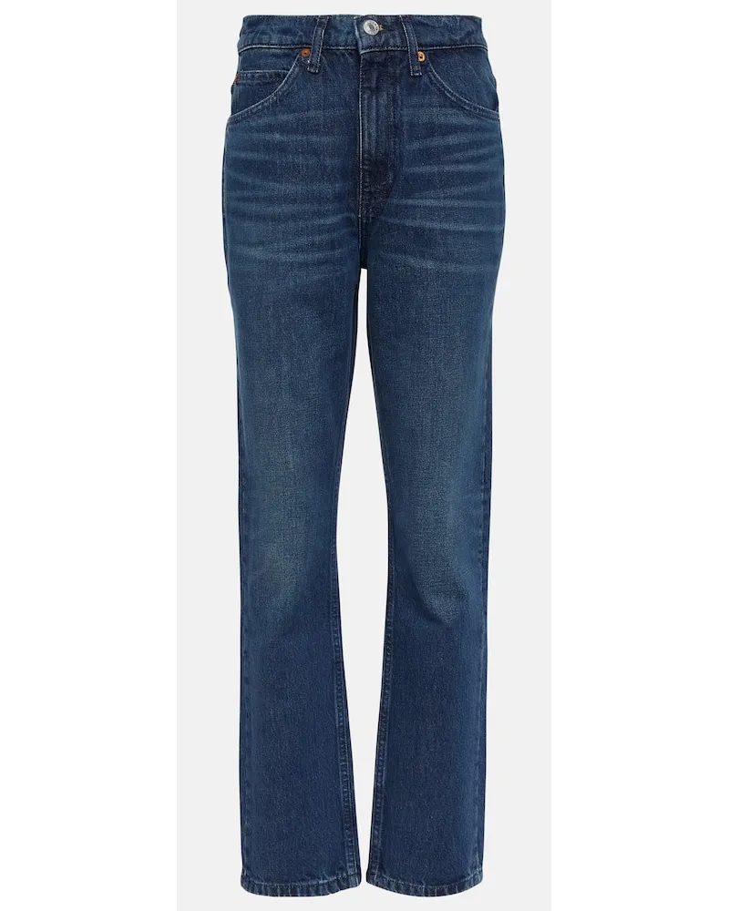 RE/DONE High-Rise Straight Jeans '70s Blau