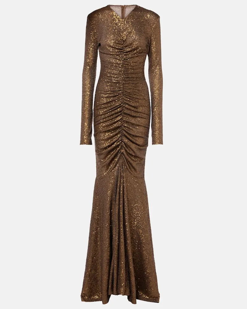 Norma Kamali Robe mit Pailletten Metallic