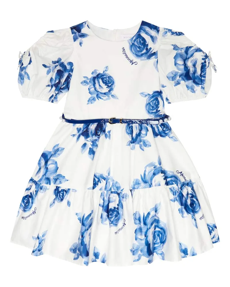 Monnalisa Kleid Adele aus Baumwolle Weiã