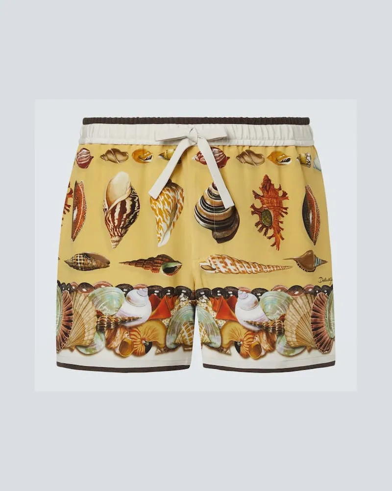 Dolce & Gabbana Bedruckte Shorts aus Seide Multicolor