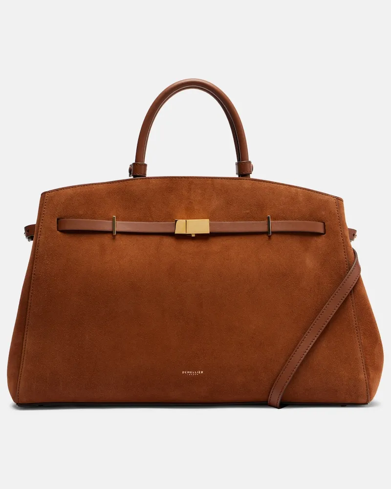DeMELLIER Tote Hudson aus Veloursleder Braun
