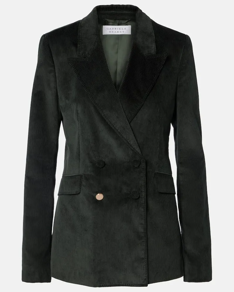 Gabriela Hearst Blazer Angela aus Baumwoll-Cord Grün