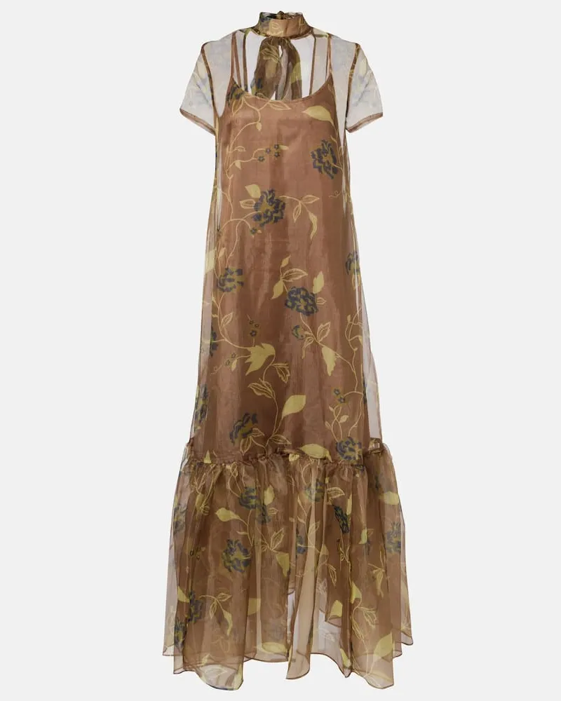 STAUD Maxikleid Calluna aus Organza Multicolor