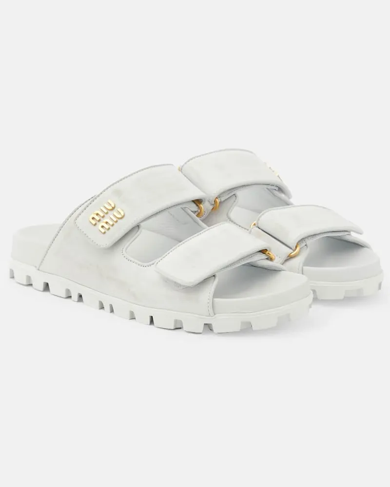 Miu Miu Sandalen aus Leder Weiß