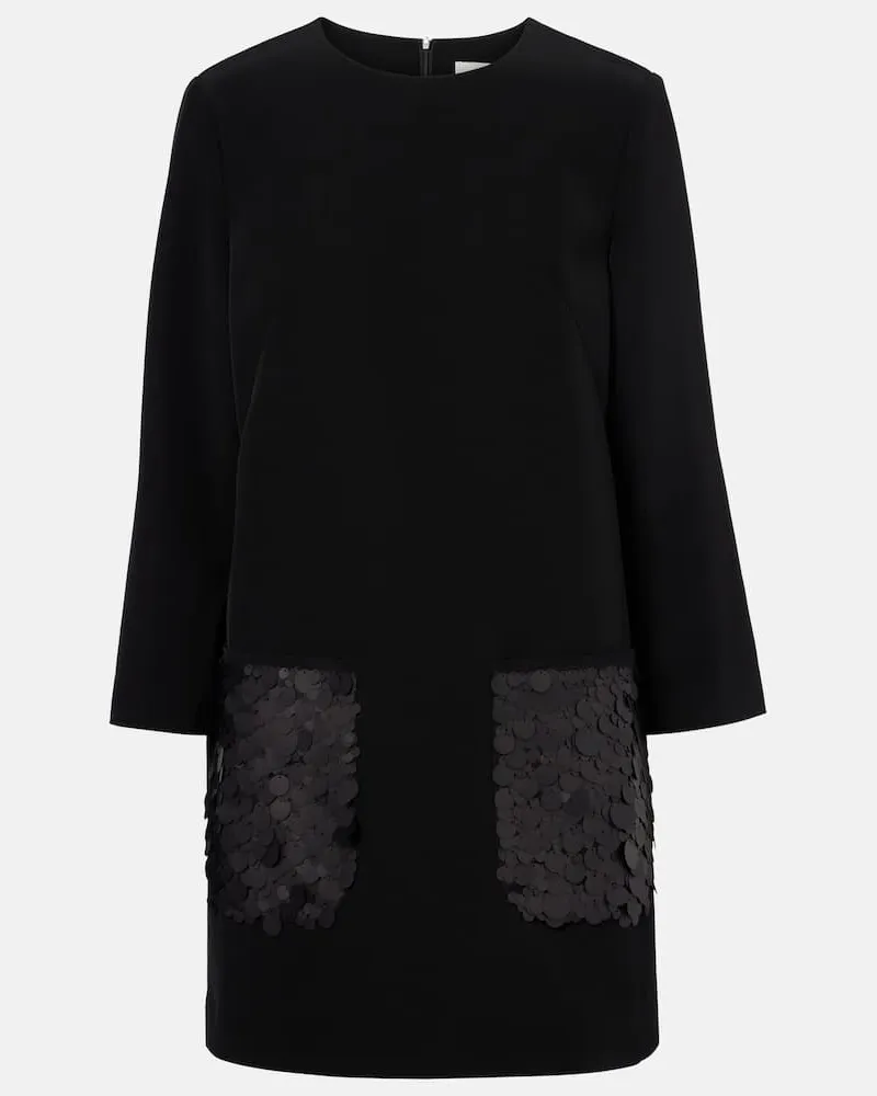 Joseph Minikleid Bixio aus Satin-Twill mit Pailletten Schwarz