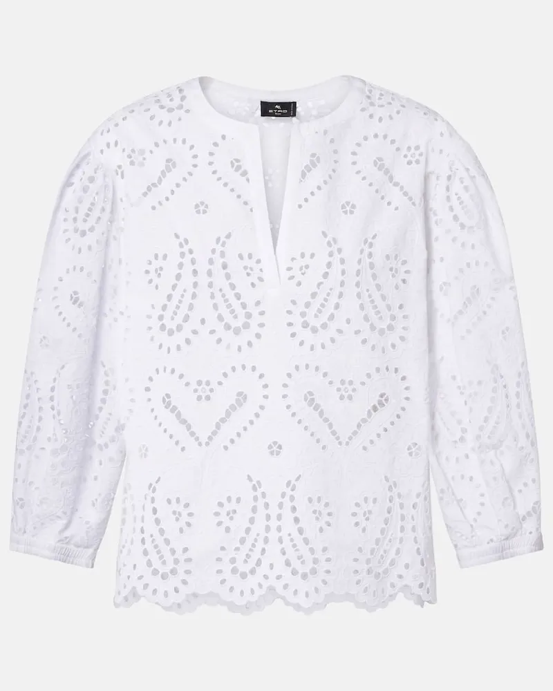 Etro Top aus einem Baumwollgemisch Weiß