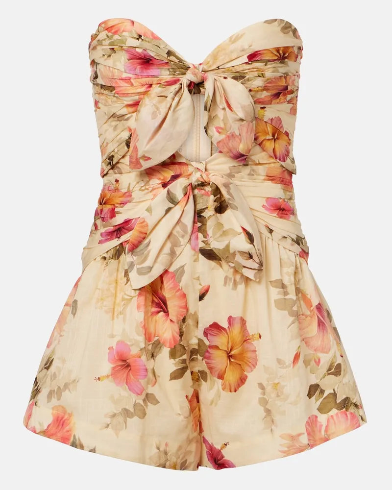 Zimmermann Playsuit Mahon aus Baumwolle Gelb