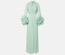 Robe aus Georgette mit Rüschen