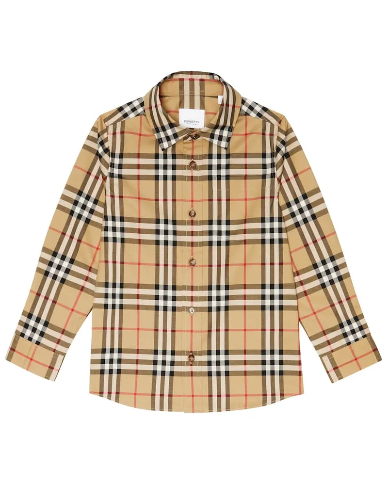 Burberry Hemd Burberry Check aus einem Baumwollgemisch Beige
