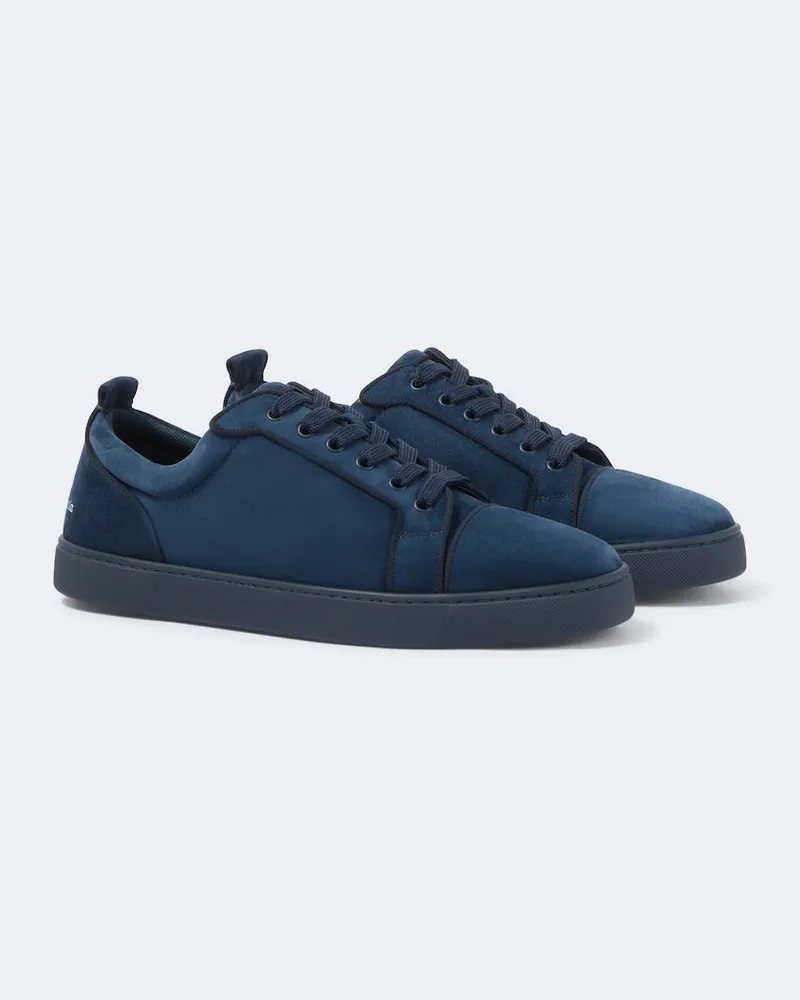 Christian Louboutin Sneakers Louis Jr Canopy aus Veloursleder Blau