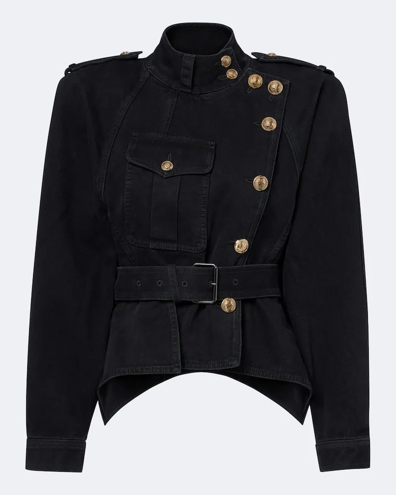 Balmain Jacke aus Denim Schwarz