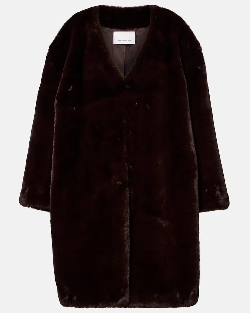 FRANKIE Shop Mantel Matera aus Faux Fur Braun