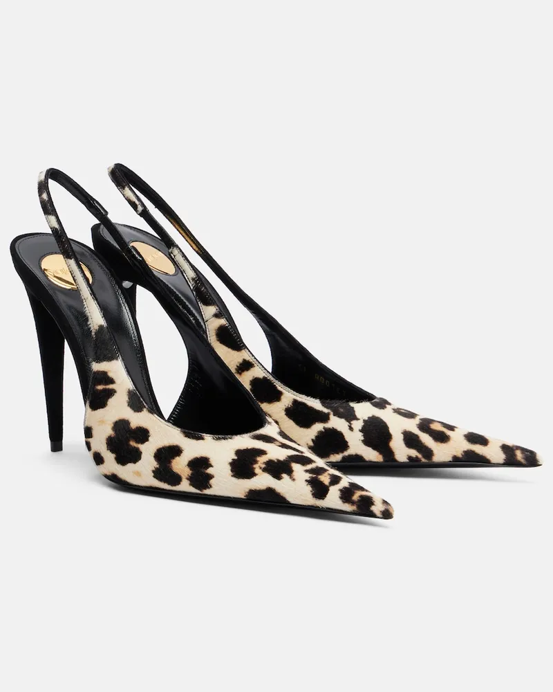 Saint Laurent Slingback-Pumps Guermantes aus Kalbshaar Beige