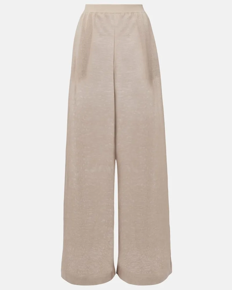 Alaïa Alaïa Hose aus Leinen und Seide Beige