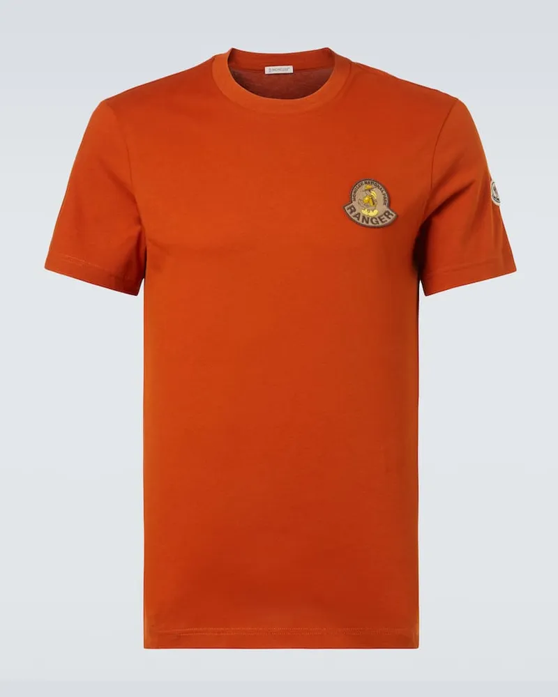 Moncler T-Shirt Mon Duck aus Baumwoll-Jersey Orange