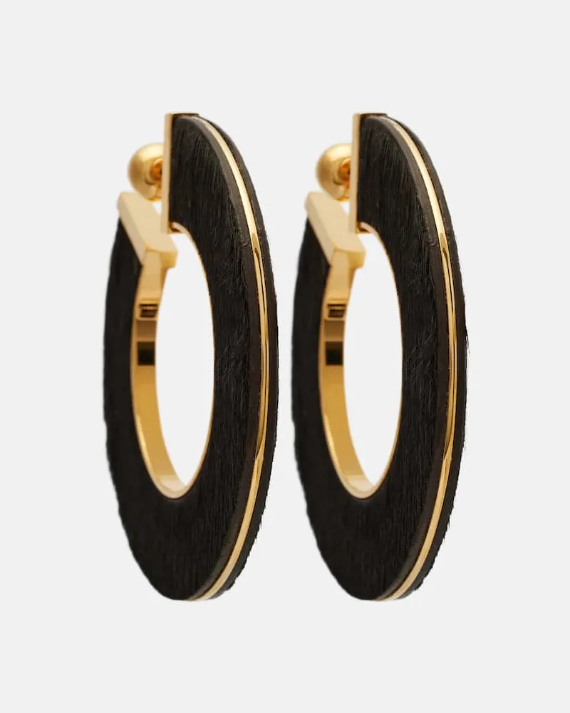 Alaïa Alaïa Ohrringe Blade Medium aus Leder Braun