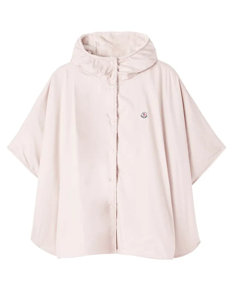 Moncler Wendbares Cape aus Teddyfleece Rosa