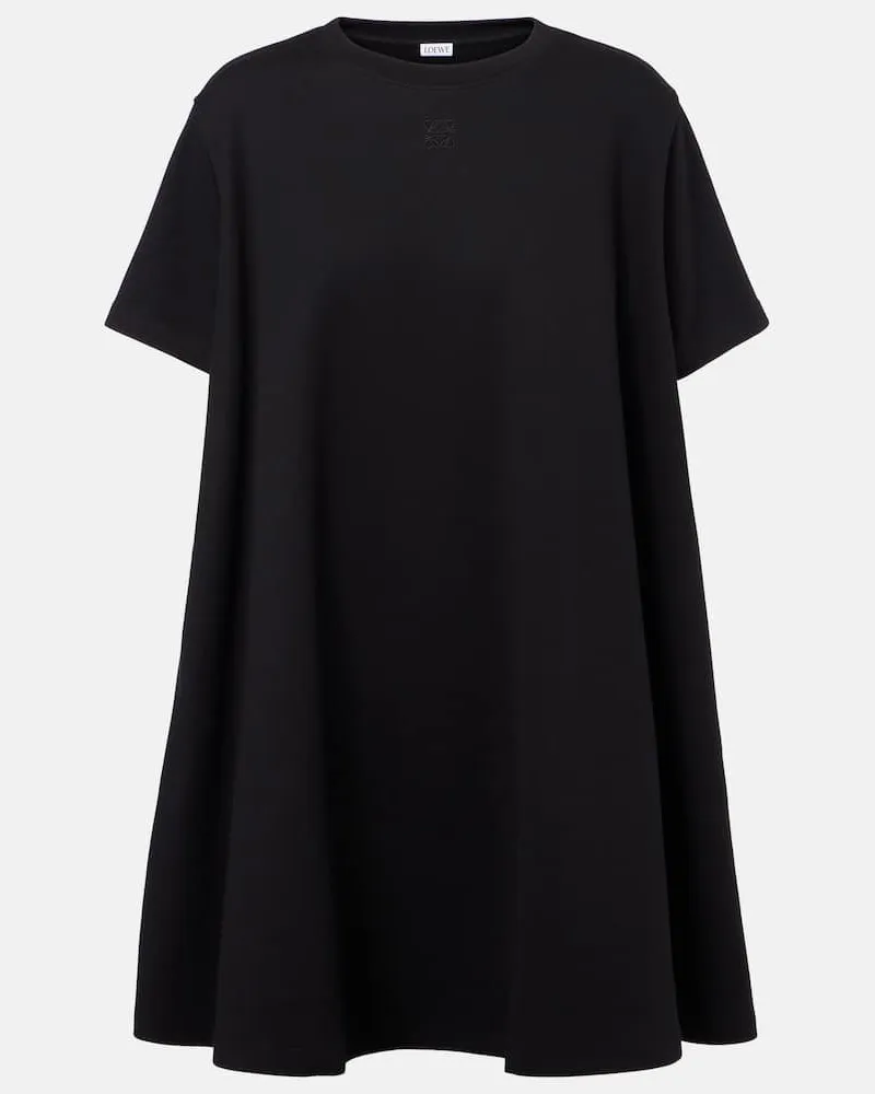 Loewe Minikleid Anagram aus einem Baumwollgemisch Schwarz