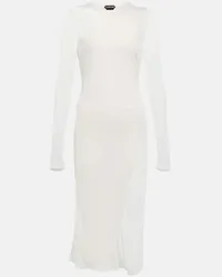 Tom Ford Midikleid aus Crepe-Jersey Weiss