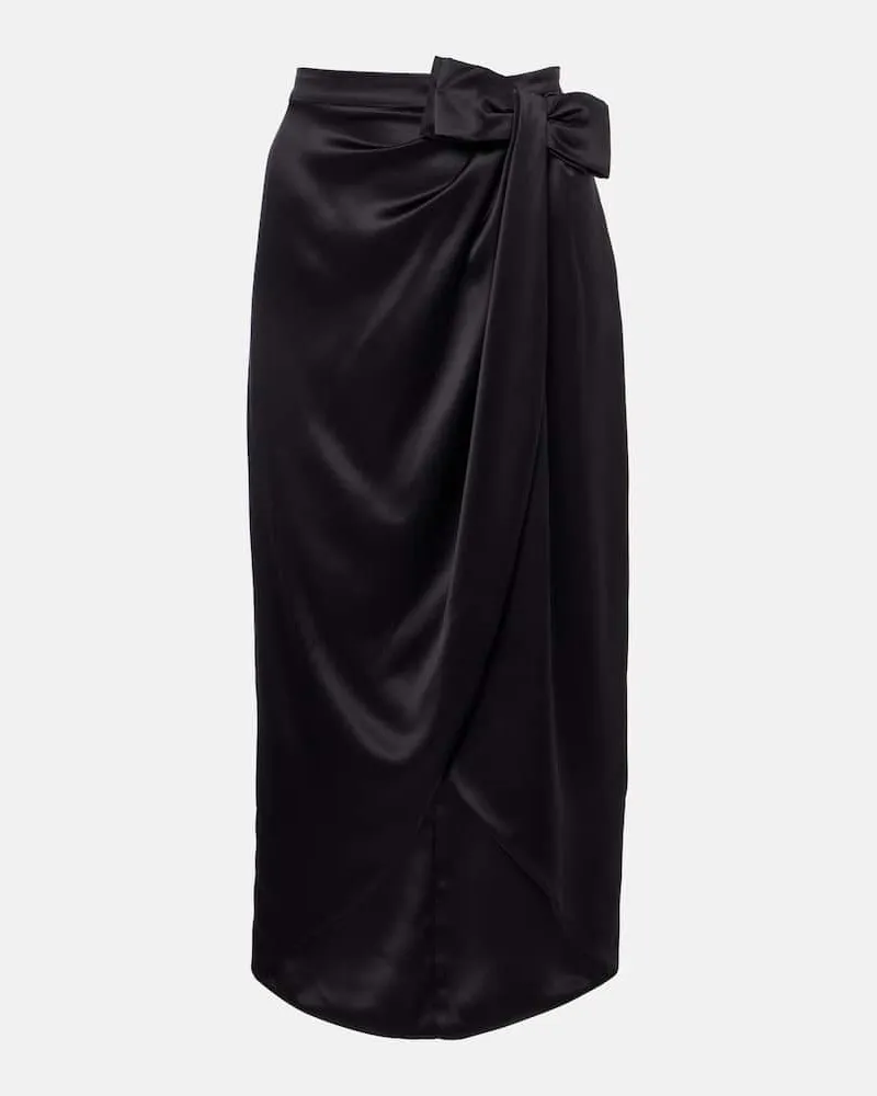 Valentino Garavani Low-Rise-Midirock aus Seide Schwarz