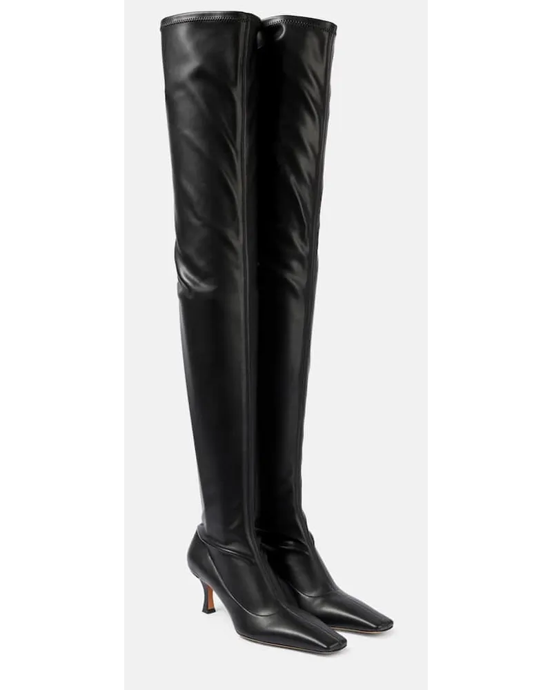 Proenza Schouler Overknee-Stiefel aus Lederimitat Schwarz