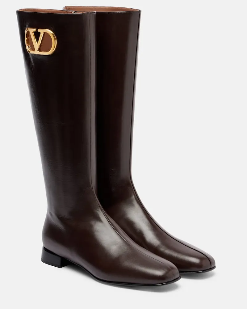 Valentino Garavani Ankle Boots VLogo Signature aus Leder Braun