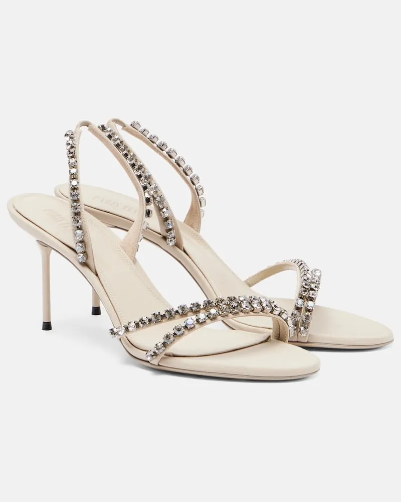Paris Texas Sandalen Lidia 70 mit Kristallen Beige