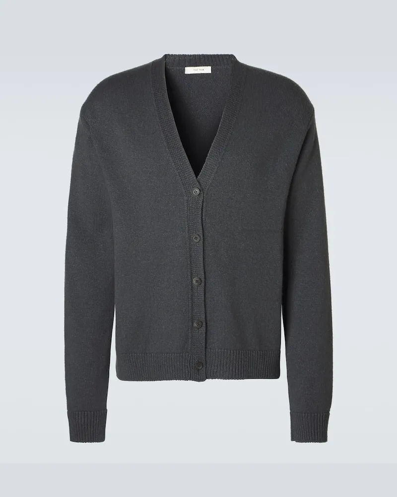 The Row Cardigan Dine aus Kaschmir und Leinen Grau