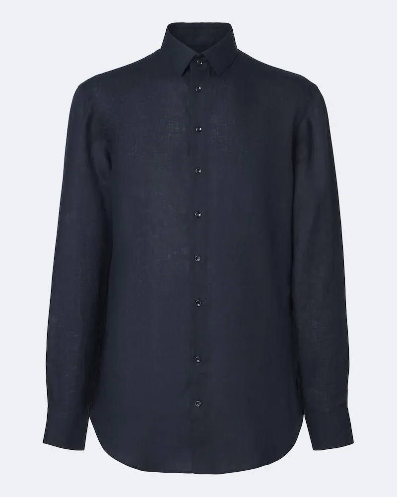 Giorgio Armani Hemd aus Leinen Blau