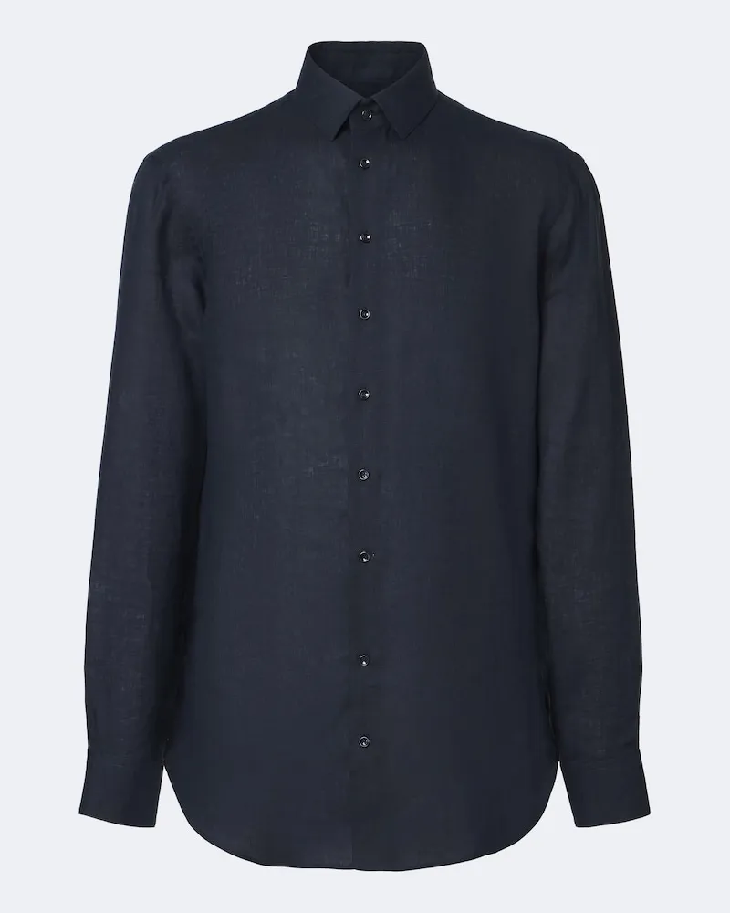 Giorgio Armani Hemd aus Leinen Blau