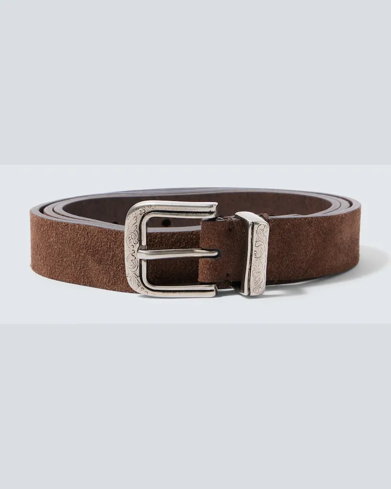 Brunello Cucinelli Gürtel aus Veloursleder Braun