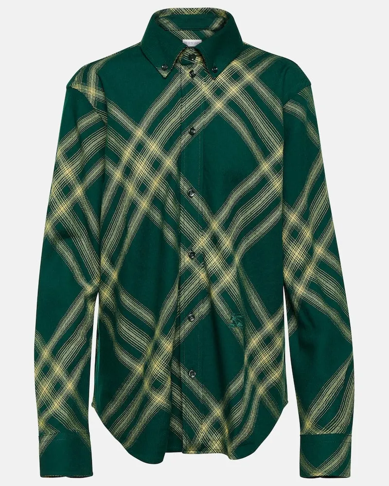 Burberry Hemd aus Wolle Grün