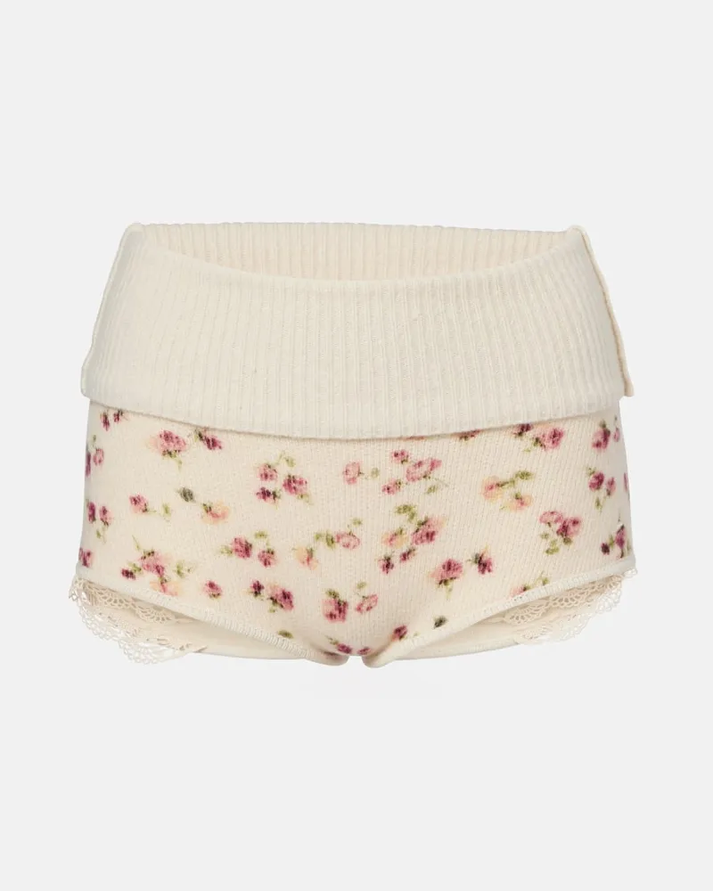 Magda Butrym Shorts aus Wolle, Seide und Kaschmir Weiß