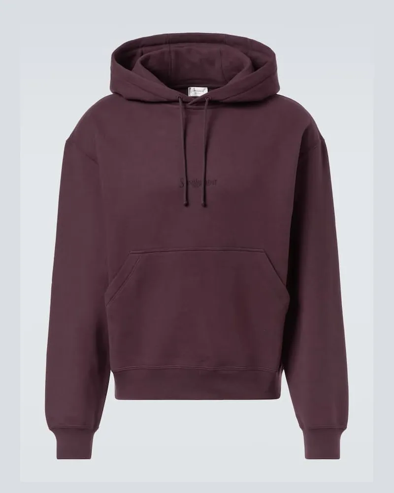 Saint Laurent Hoodie aus Baumwolle Violett