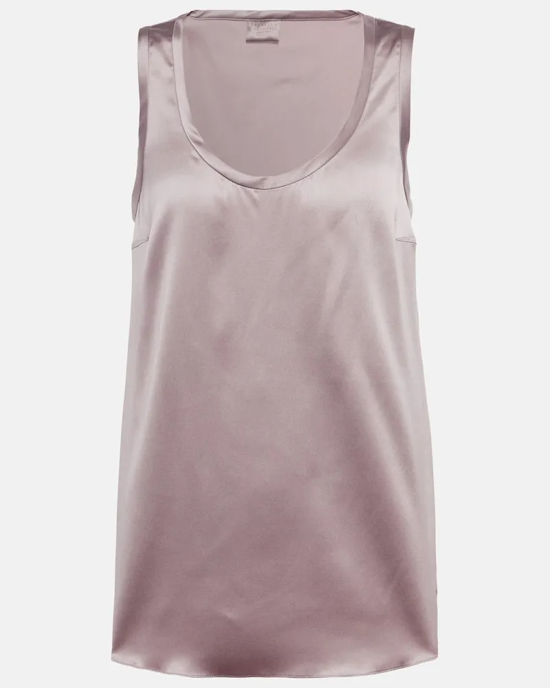 Brunello Cucinelli Top aus einem Seidengemisch Lila